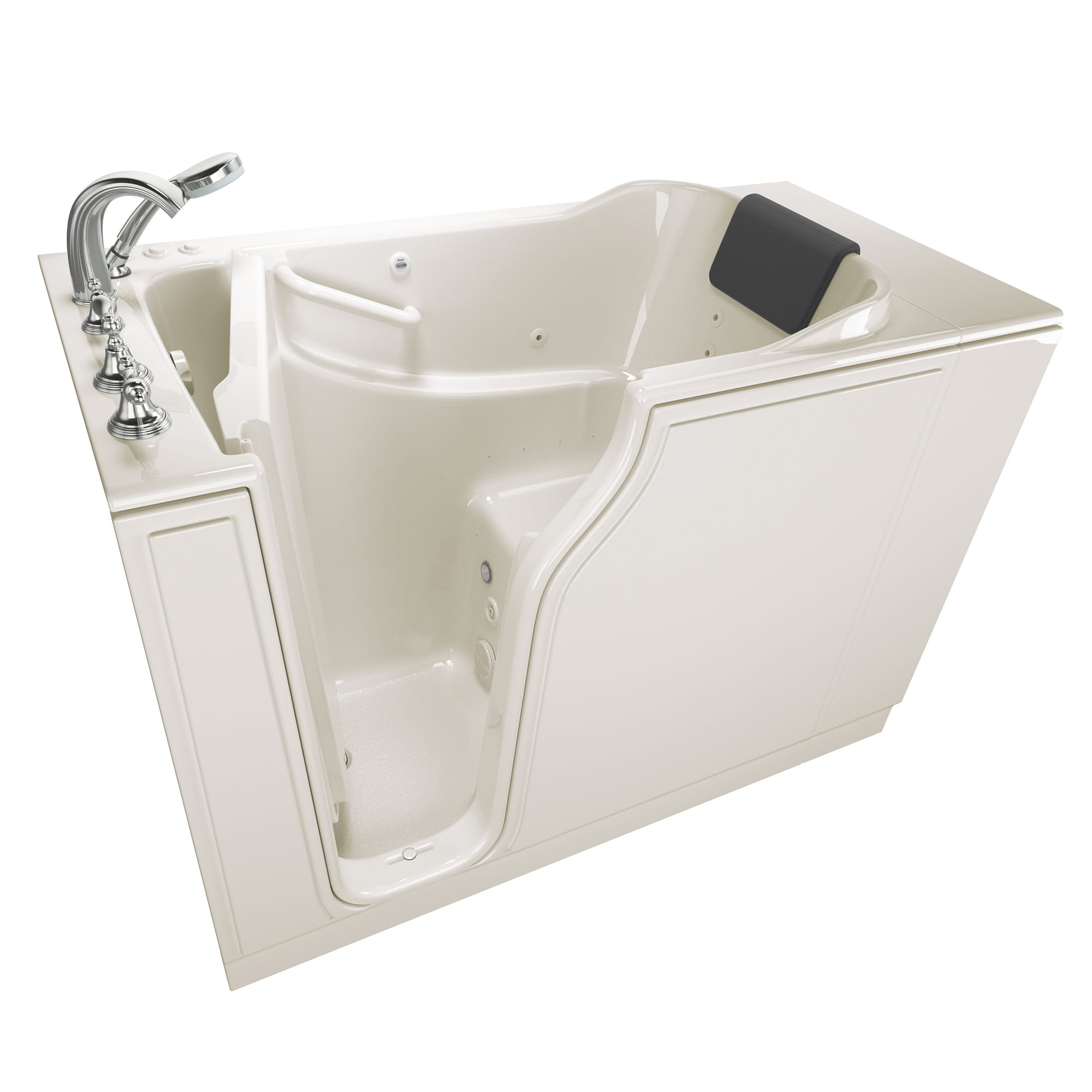 Gelcoat Premium Series 30 x 52  Inch Walk in Tub With Combination Air Spa and Whirlpool Systems   Left Hand Drain With Faucet WIB LINEN